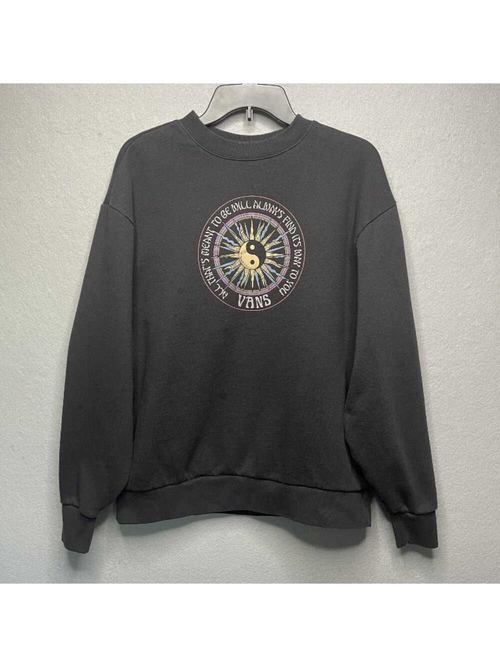 Vans Sun Sol Yin & Yang Graphic Crewneck Sweatshirt Black X-Small